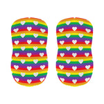 White Heart On LGBT Pride Striped Print Bar Stool Covers