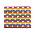 White Heart On LGBT Pride Striped Print Bifold Wallet