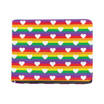 White Heart On LGBT Pride Striped Print Bifold Wallet