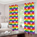 White Heart On LGBT Pride Striped Print Dimout Grommet Curtains