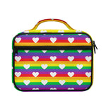 White Heart On LGBT Pride Striped Print Briefcase Bible Bag