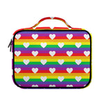 White Heart On LGBT Pride Striped Print Briefcase Bible Bag
