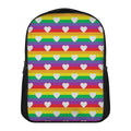 White Heart On LGBT Pride Striped Print Casual Backpack