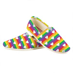 White Heart On LGBT Pride Striped Print Casual Shoes