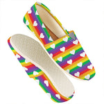White Heart On LGBT Pride Striped Print Casual Shoes