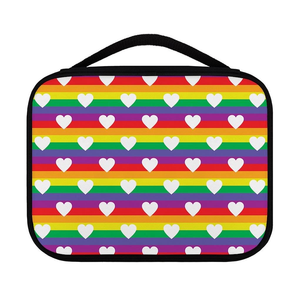 White Heart On LGBT Pride Striped Print Classic Bible Case