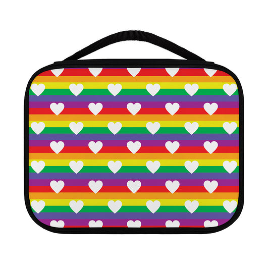 White Heart On LGBT Pride Striped Print Classic Bible Case
