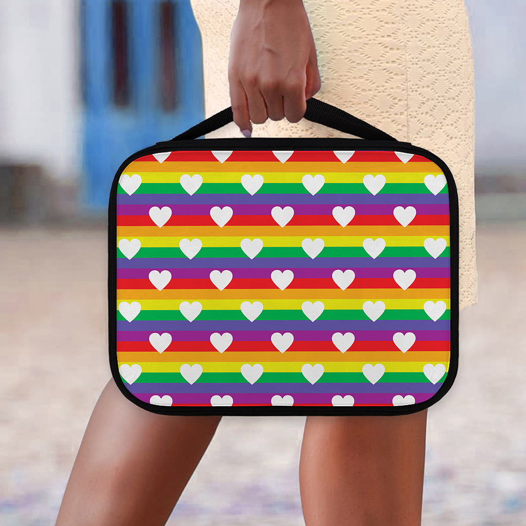 White Heart On LGBT Pride Striped Print Classic Bible Case