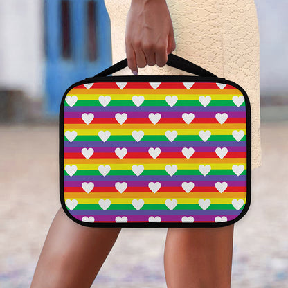 White Heart On LGBT Pride Striped Print Classic Bible Case