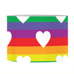 White Heart On LGBT Pride Striped Print Drum Lamp Shade