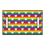 White Heart On LGBT Pride Striped Print Golf Cart Seat Cover
