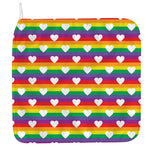 White Heart On LGBT Pride Striped Print Hand Towel