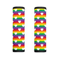 White Heart On LGBT Pride Striped Print Handle Covers