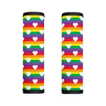 White Heart On LGBT Pride Striped Print Handle Covers