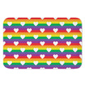 White Heart On LGBT Pride Striped Print Indoor Door Mat