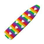 White Heart On LGBT Pride Striped Print Ironing Board Cover