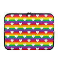 White Heart On LGBT Pride Striped Print Laptop Sleeve