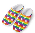 White Heart On LGBT Pride Striped Print Mesh Casual Shoes