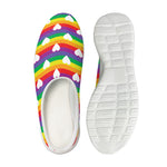 White Heart On LGBT Pride Striped Print Mesh Casual Shoes