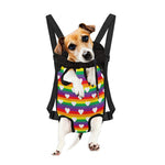White Heart On LGBT Pride Striped Print Pet Carrier Backpack