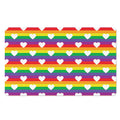 White Heart On LGBT Pride Striped Print Polyester Doormat