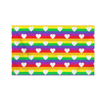 White Heart On LGBT Pride Striped Print Polyester Flag