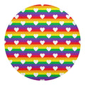White Heart On LGBT Pride Striped Print Round Blanket