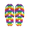 White Heart On LGBT Pride Striped Print Slippers