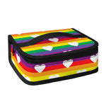 White Heart On LGBT Pride Striped Print Small Lunch Bag