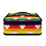 White Heart On LGBT Pride Striped Print Small Lunch Bag