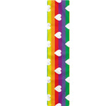 White Heart On LGBT Pride Striped Print Table Runner