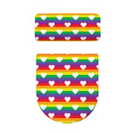 White Heart On LGBT Pride Striped Print Toilet Lid And Tank Cover Set