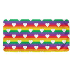 White Heart On LGBT Pride Striped Print Towel