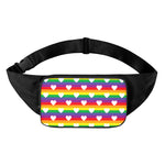 White Heart On LGBT Pride Striped Print Waist Bag