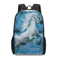 White Horse Painting Print 17 Inch Backpack