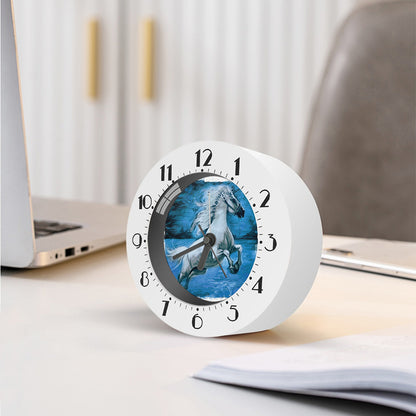 White Horse Painting Print Alarm Clock