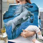 White Horse Painting Print Baby Seat Cover