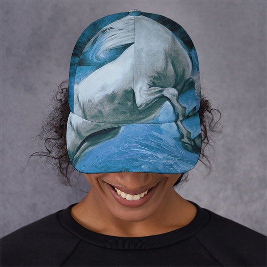 White Horse Painting Print Baseball Cap
