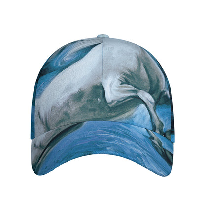 White Horse Painting Print Baseball Cap