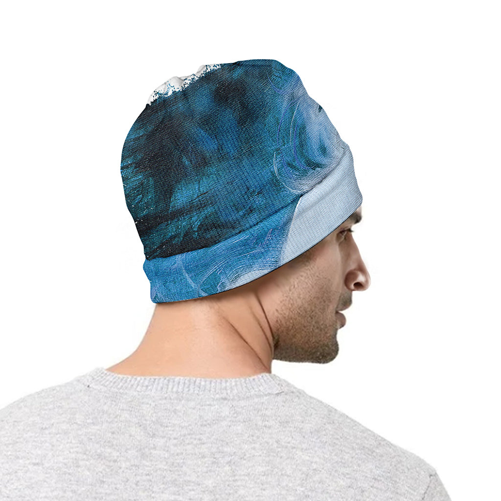 White Horse Painting Print Beanie