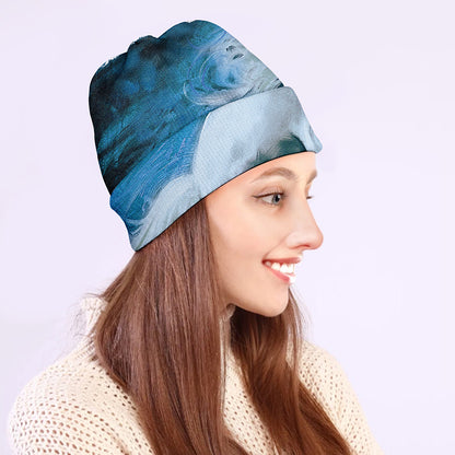 White Horse Painting Print Beanie