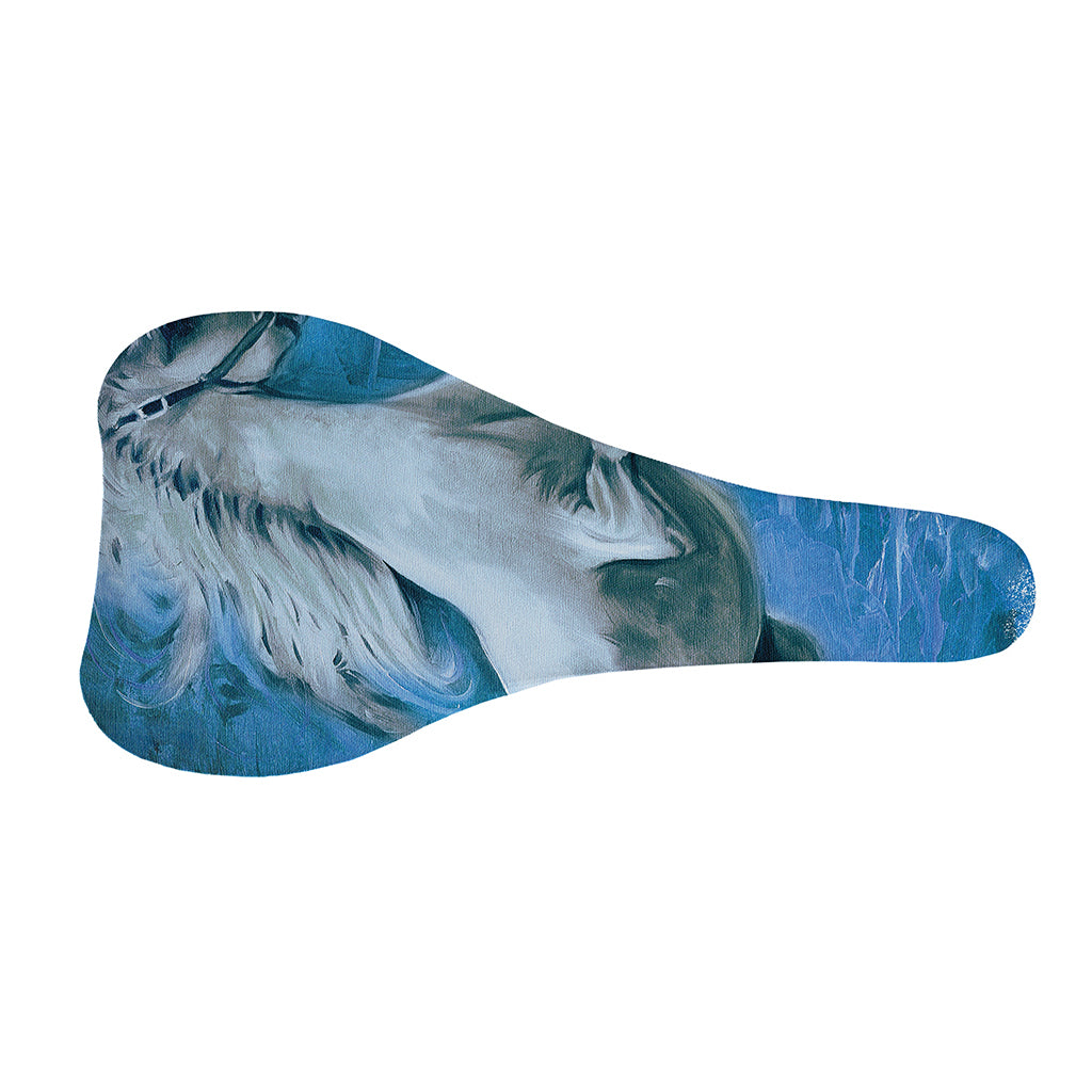 White Horse Painting Print Bicycle Seat Cover