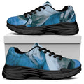 White Horse Painting Print Black Chunky Shoes