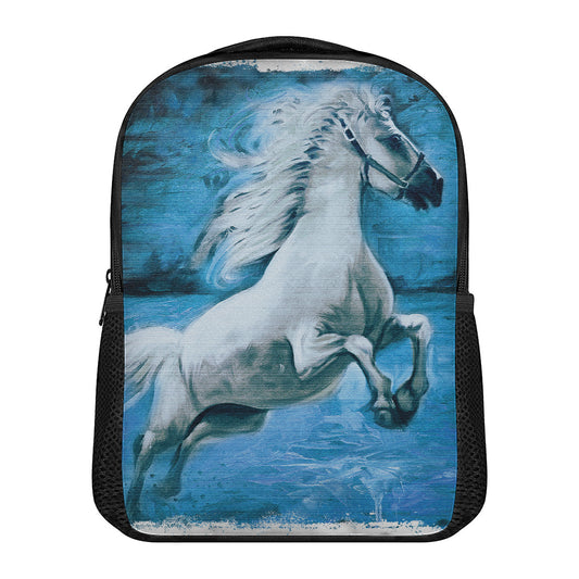 White Horse Painting Print Casual Backpack