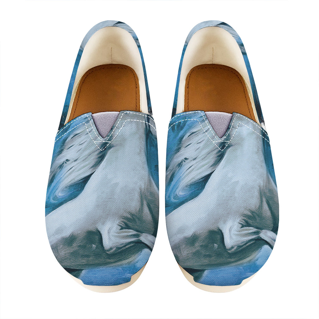 White Horse Painting Print Casual Shoes
