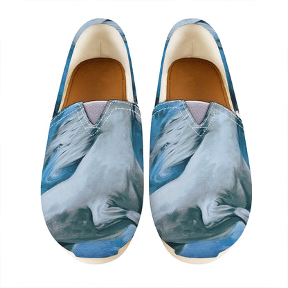 White Horse Painting Print Casual Shoes