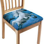 White Horse Painting Print Chair Cushion Cover