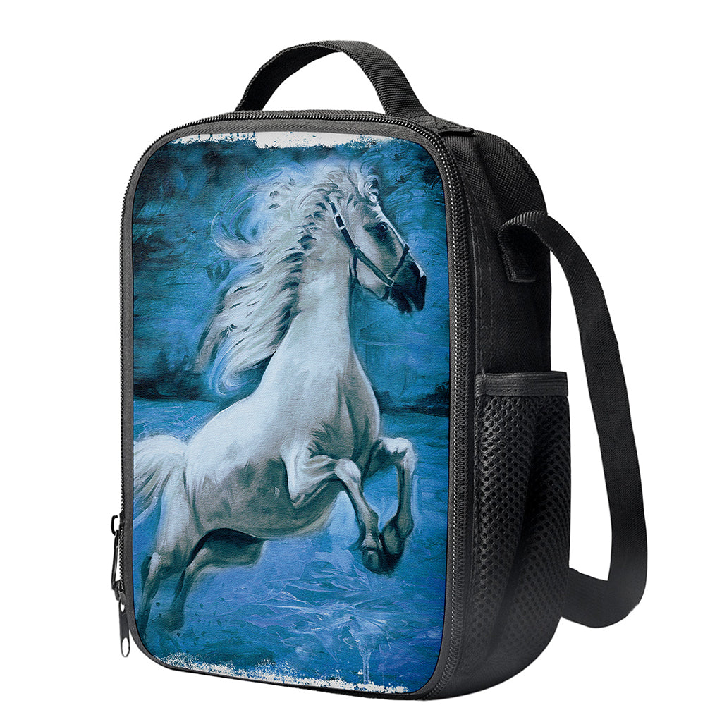 White Horse Painting Print Crossbody Lunch Bag