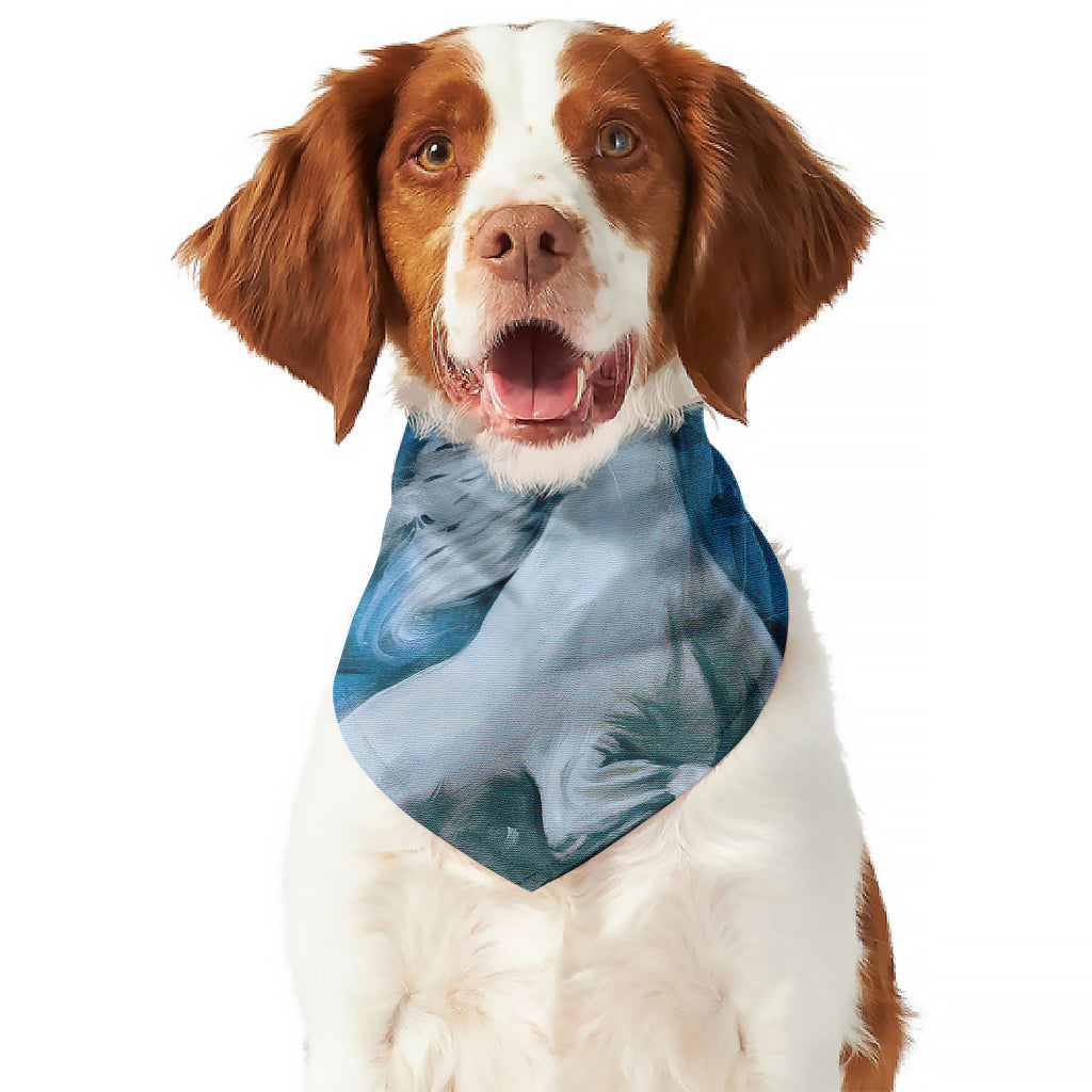 White Horse Painting Print Dog Bandana
