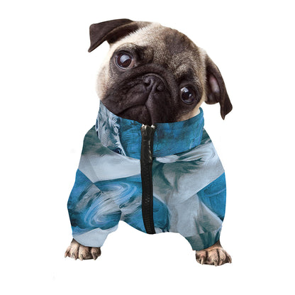 White Horse Painting Print Dog Zip Up Jacket